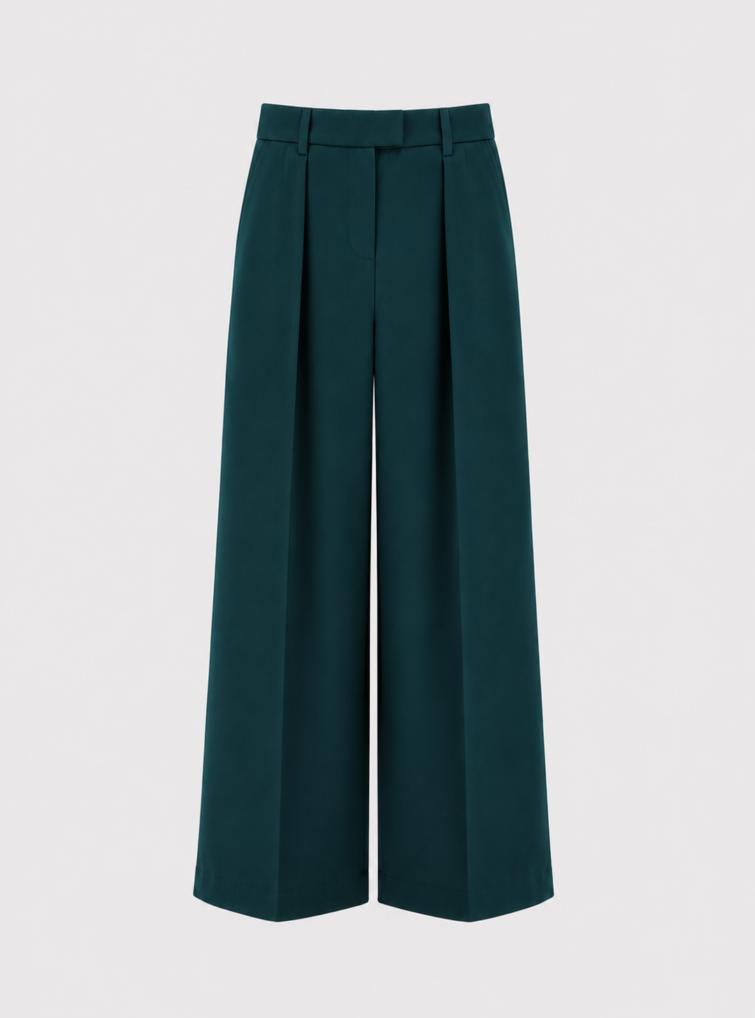 Pantalon évasé en velours - Vert canard – vue 1 | Inès m.