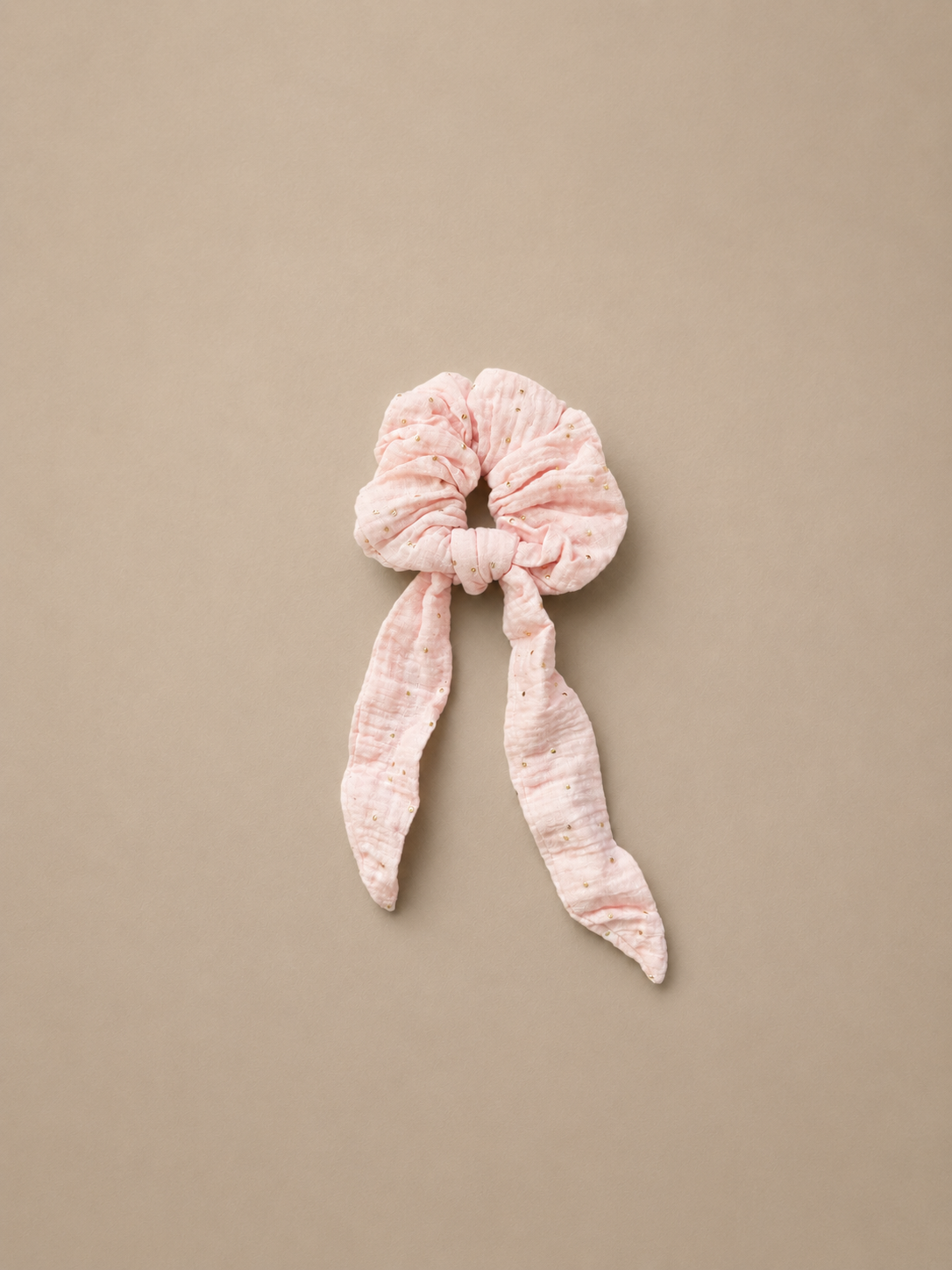 Chouchou à ruban rose poudré – vue produit