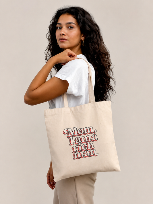 Tote bag "Mom I'm a rich man" – vue 1 | Inès m.