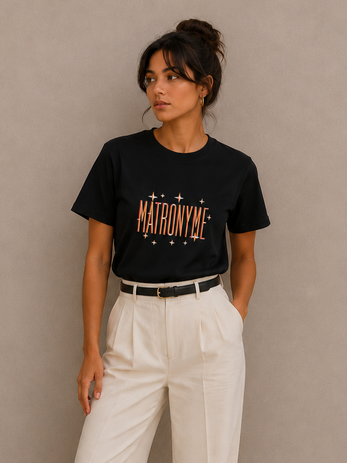 T-shirt "Matronyme" - Orange – vue 1 | Inès m.