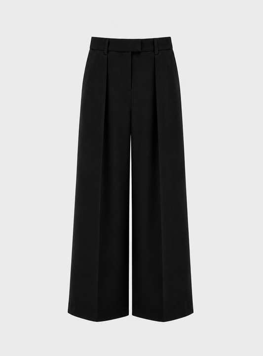 Pantalon évasé en velours - Noir – vue 1 | Inès m.
