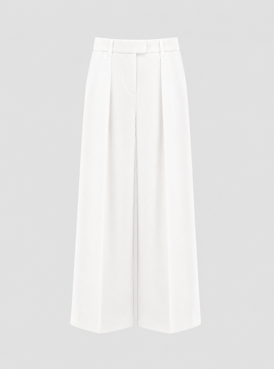 Pantalon évasé en velours - Blanc – vue 1 | Inès m.