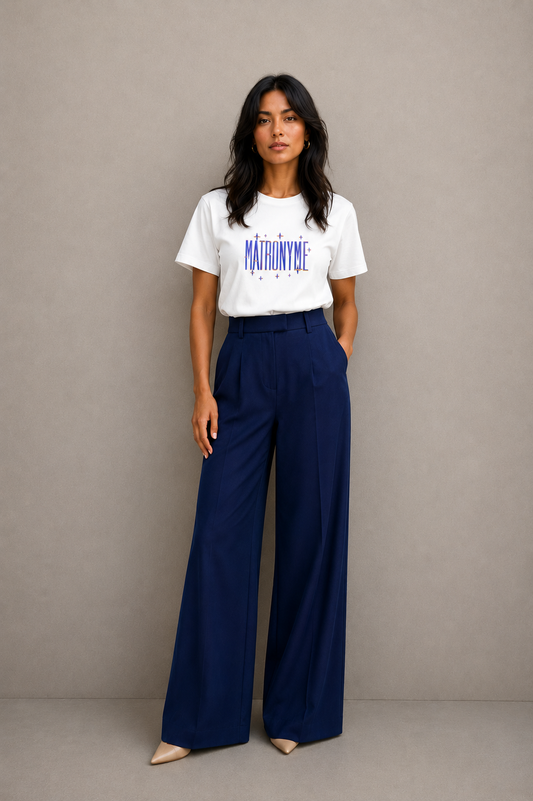 T-shirt "Matronyme" bleu – vue 1 | Inès m.