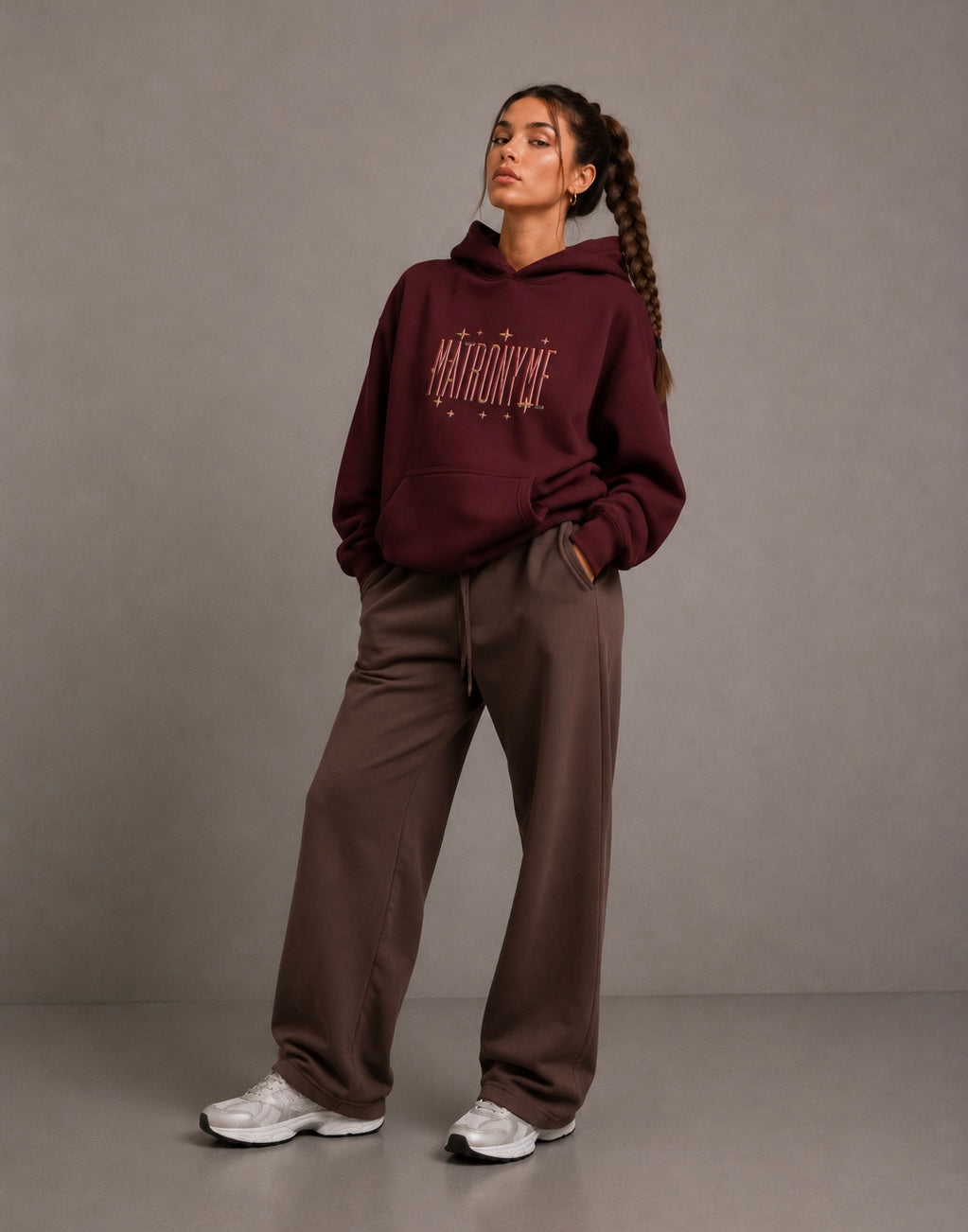 Hoodie "Matronyme" orange – vue 1 | Inès m.