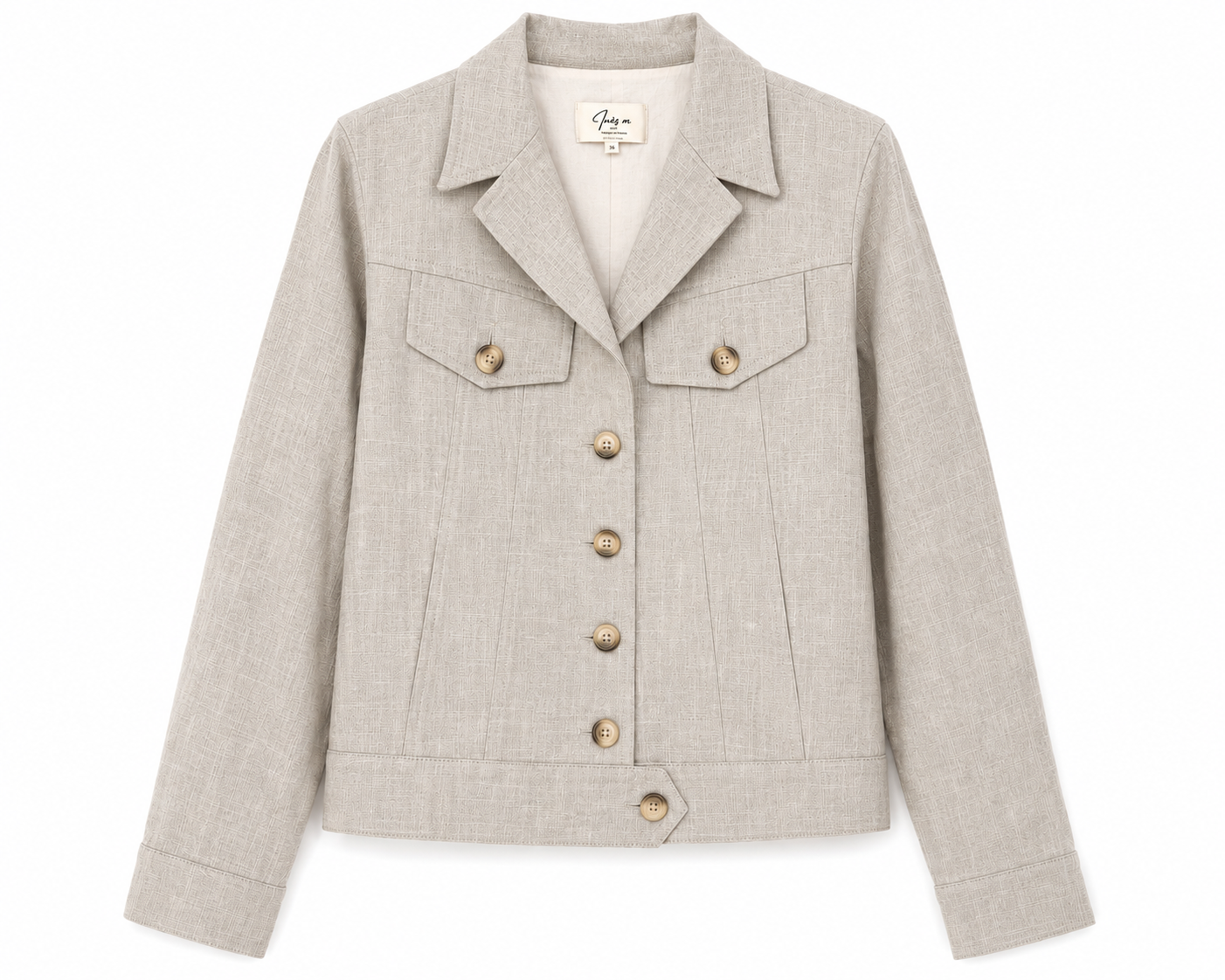 Veste en lin - Crème – vue 3 | Inès m.