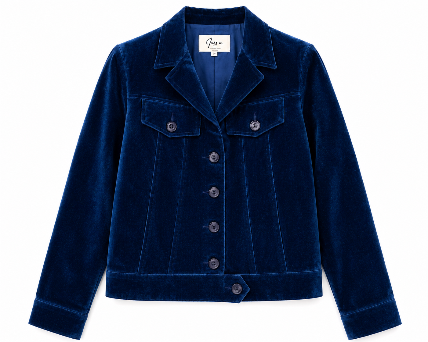 Veste en velours - Bleu nuit – vue 3 | Inès m.