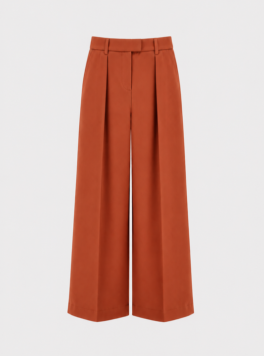 Pantalon évasé en velours - Terracotta – vue 1 | Inès m.