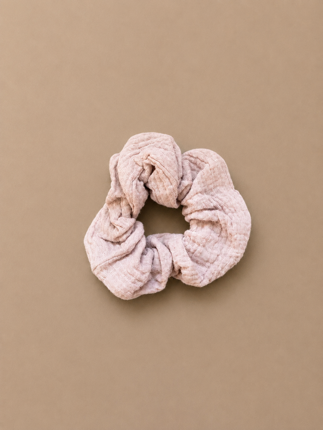 Chouchou uni rose poudré – vue produit