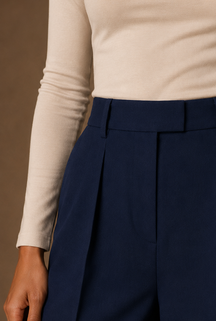 Pantalon évasé en velours - Bleu électrique – vue 2 | Inès m.