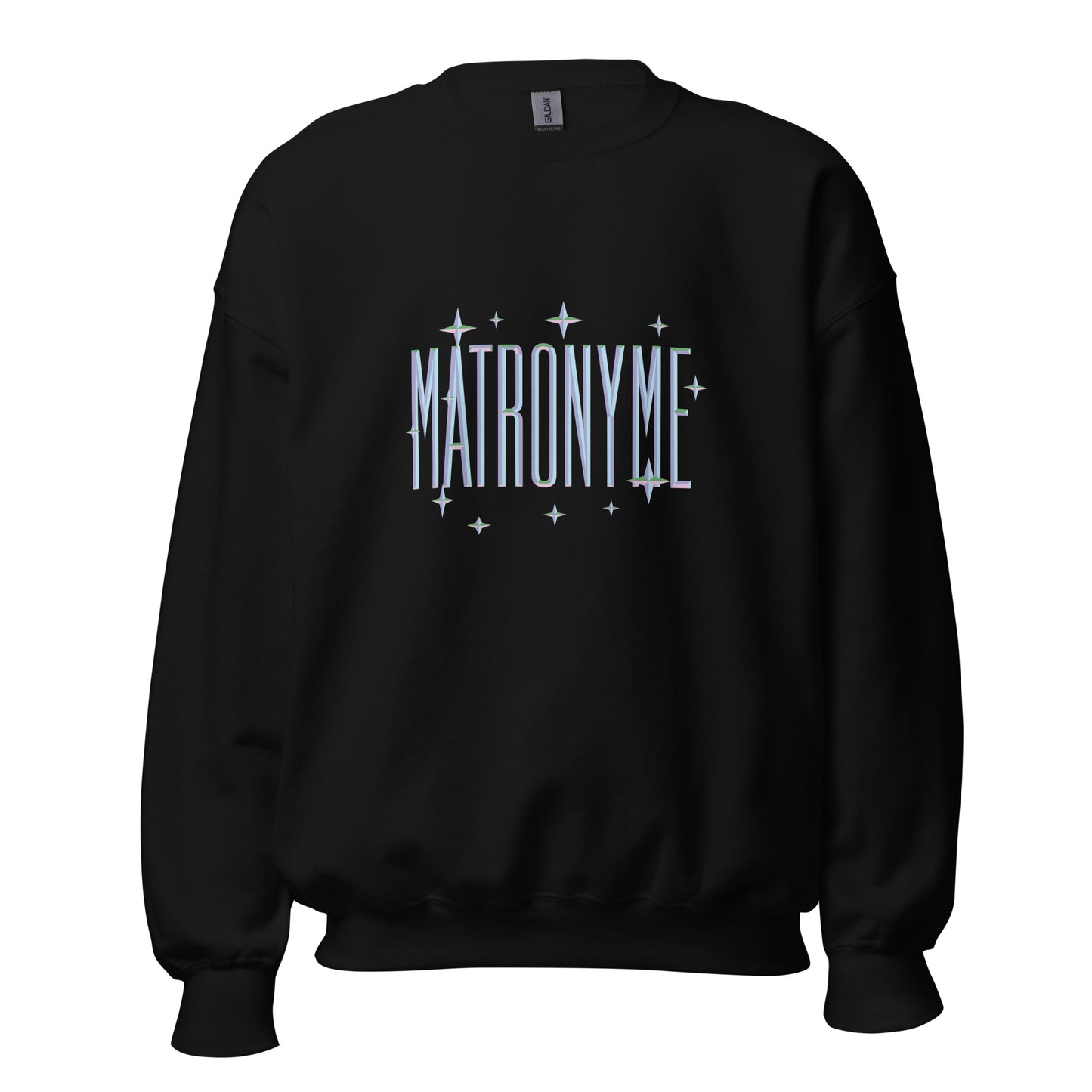 Sweat "Matronyme" bleu noir – vue de face | Inès m.