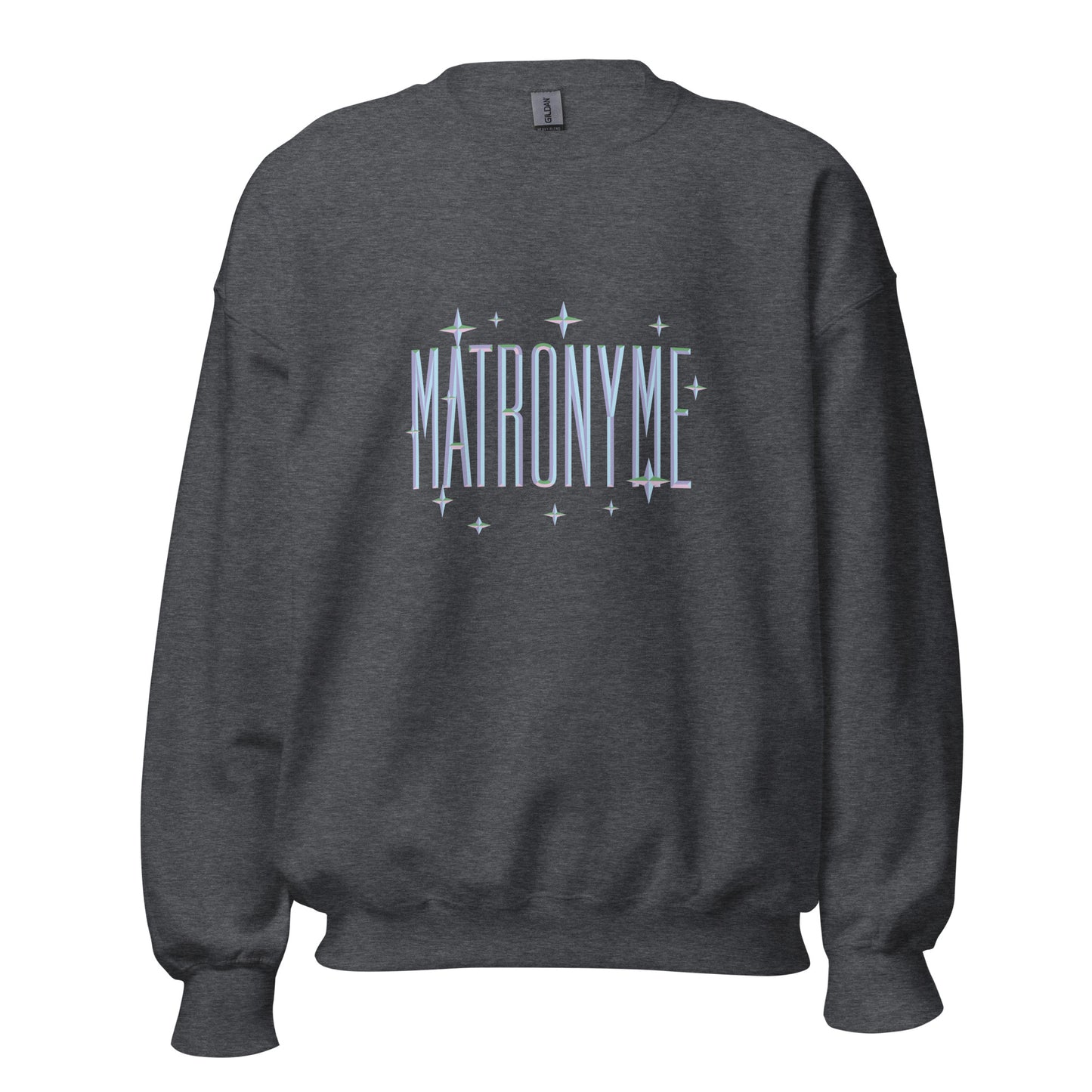 Sweat "Matronyme" bleu gris anthracite – vue de face | Inès m.