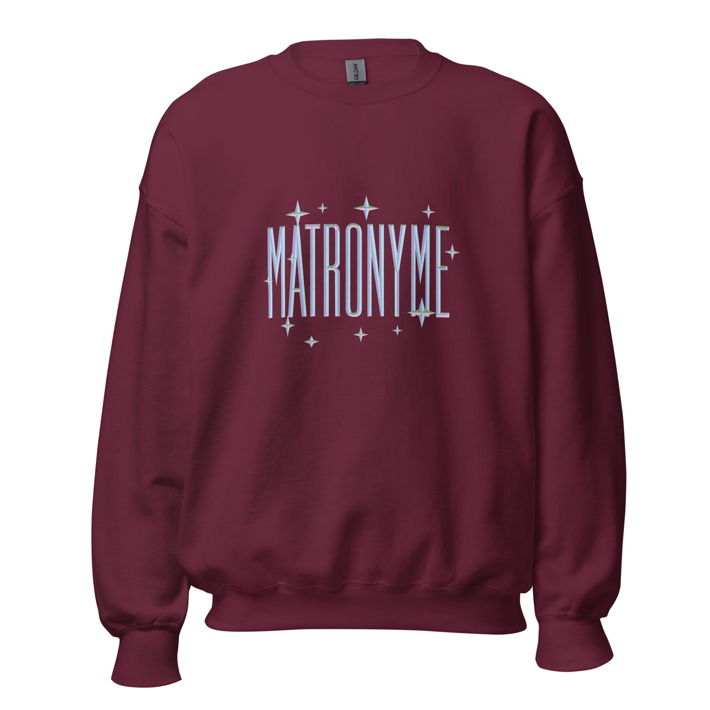 Sweat "Matronyme" bleu bordeaux – vue de face | Inès m.