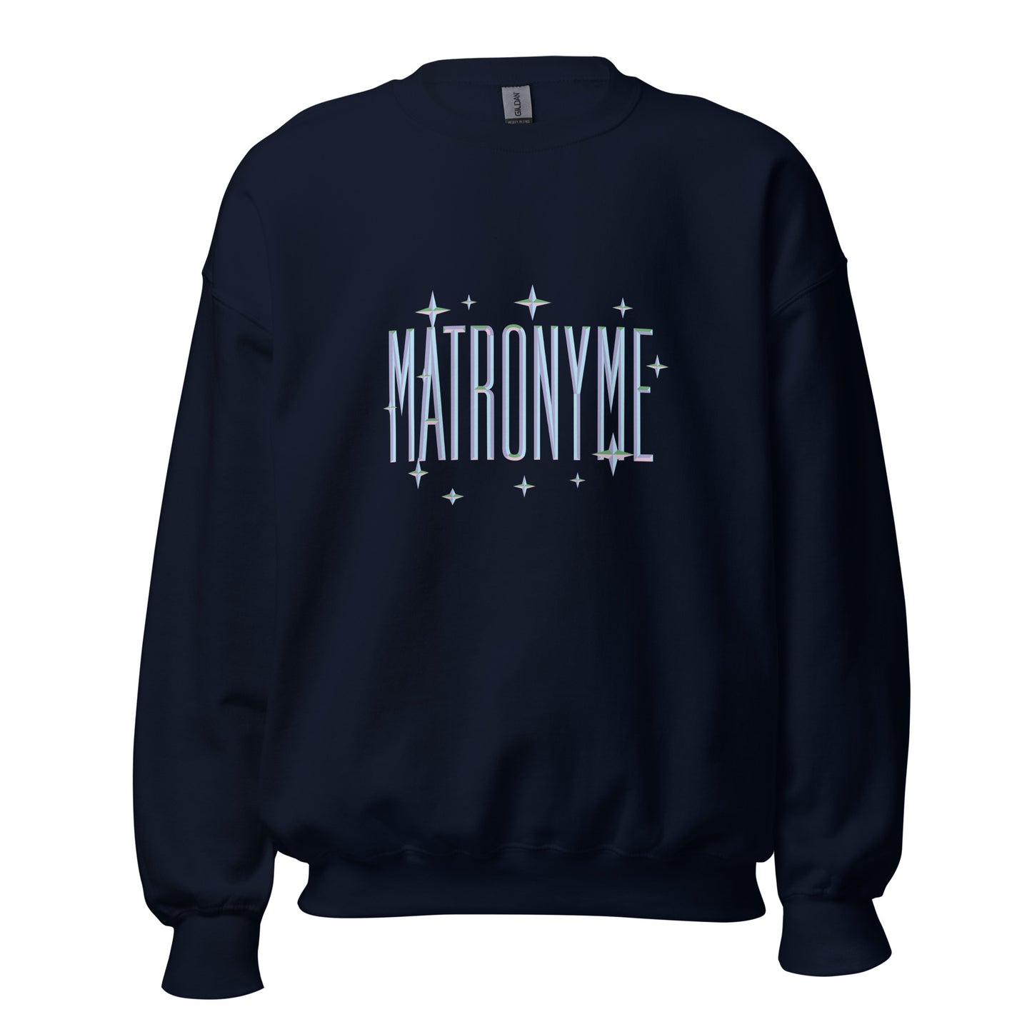 Sweat "Matronyme" bleu bleu marine – vue de face | Inès m.