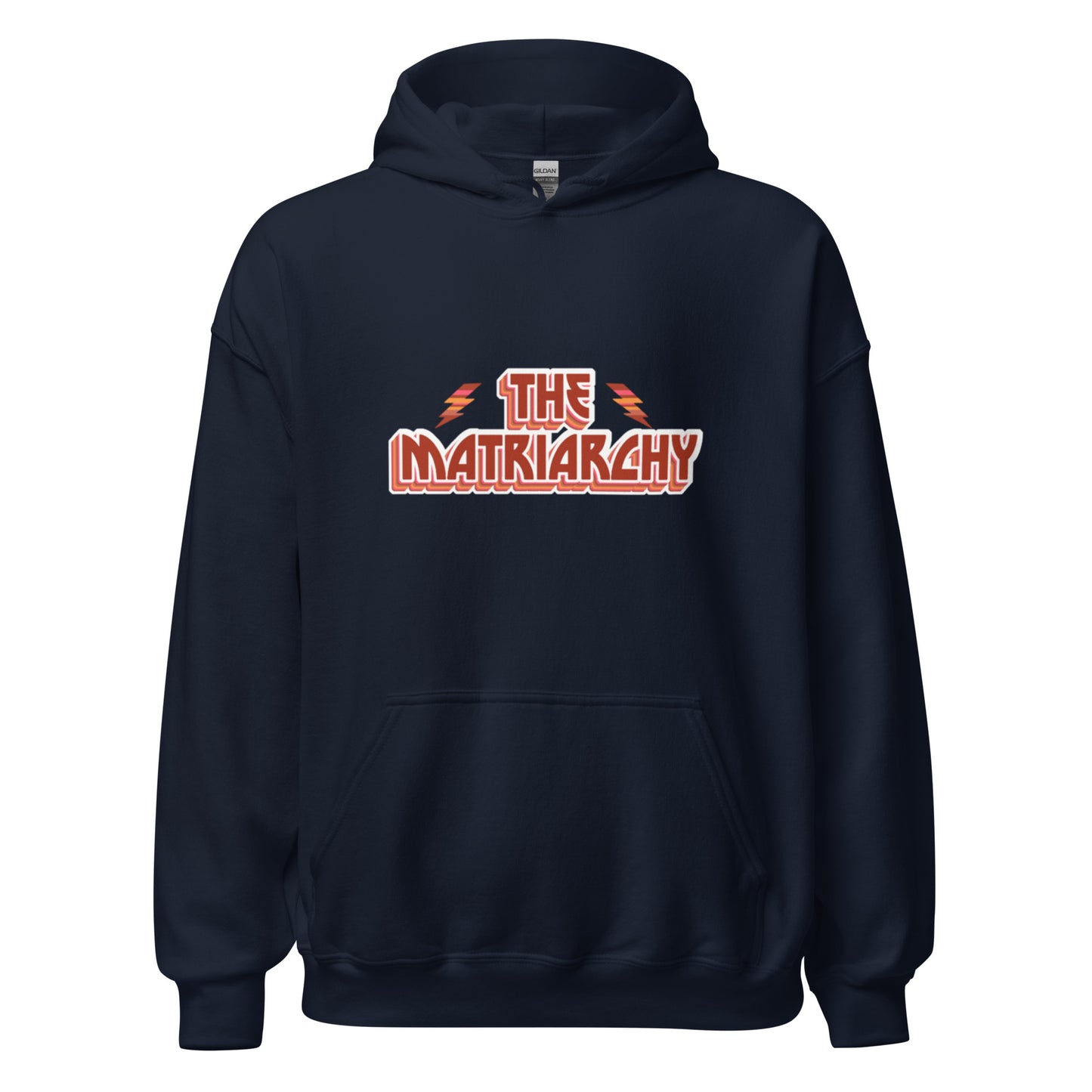 Hoodie "The Matriarchy" bleu marine – vue de face | Inès m.