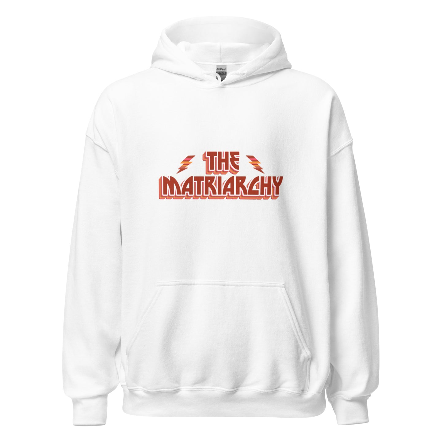 Hoodie "The Matriarchy" blanc – vue de face | Inès m.