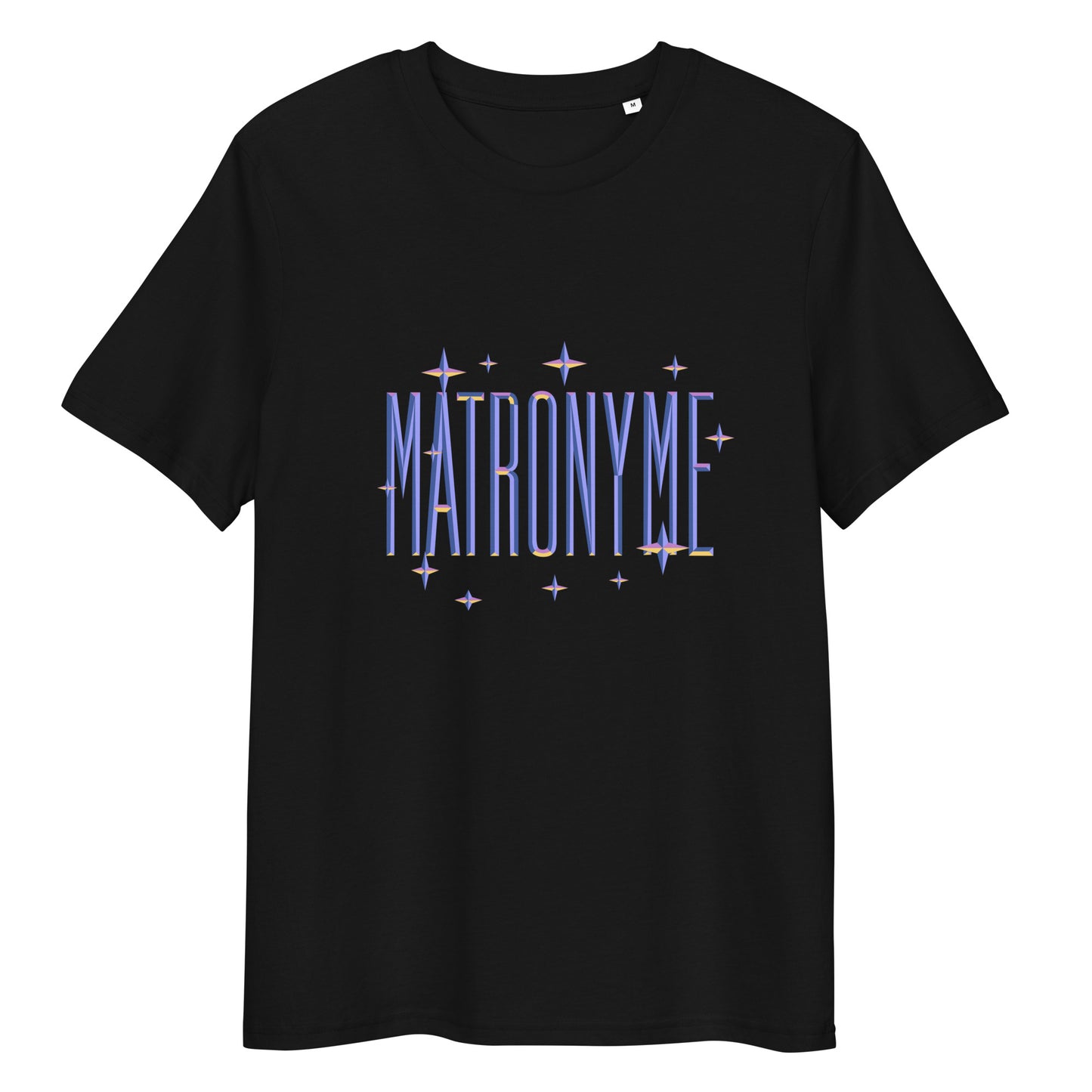 T-shirt "Matronyme" bleu noir – vue de face | Inès m.