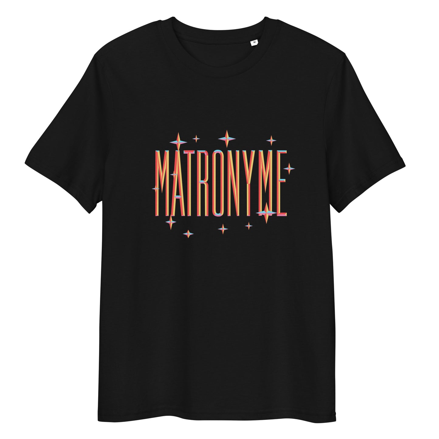 T-shirt "Matronyme" - Orange noir – vue de face | Inès m.