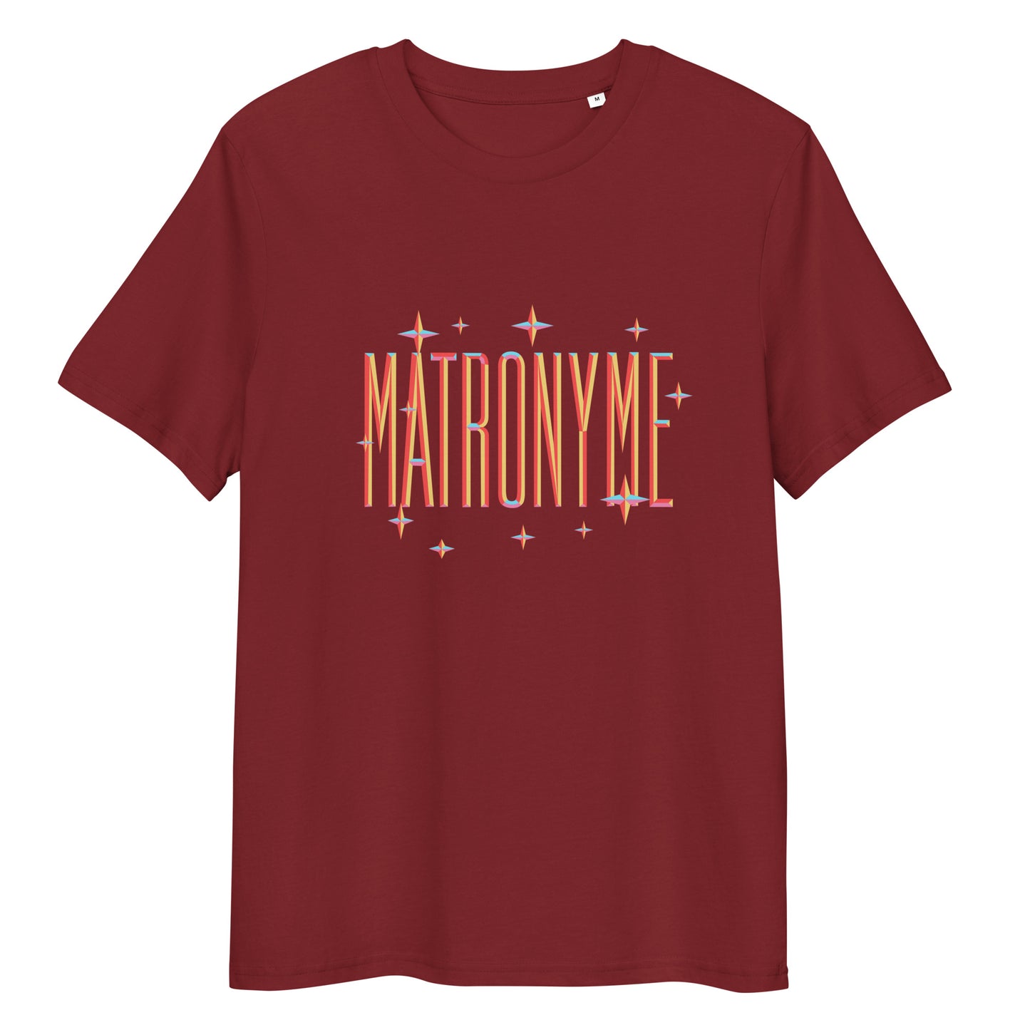 T-shirt "Matronyme" - Orange bordeaux – vue de face | Inès m.