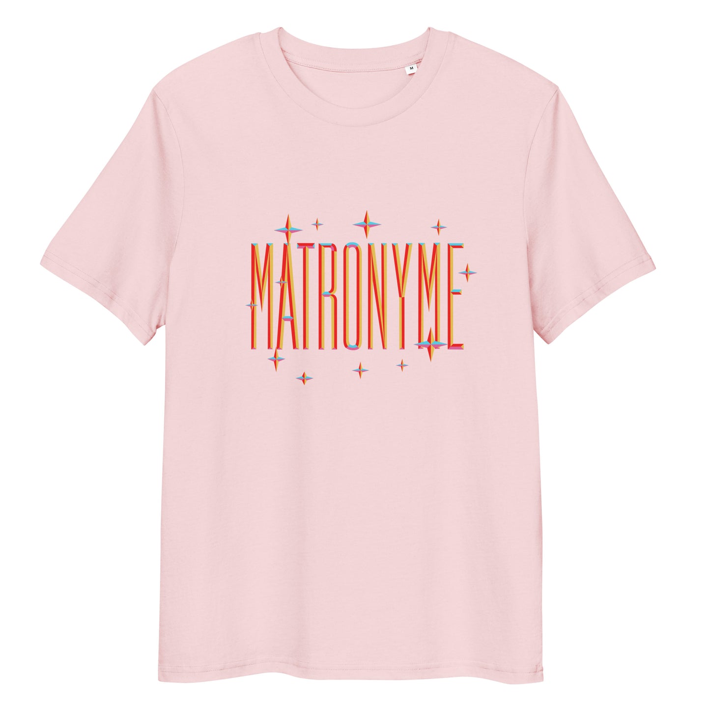 T-shirt "Matronyme" - Orange rose – vue de face | Inès m.