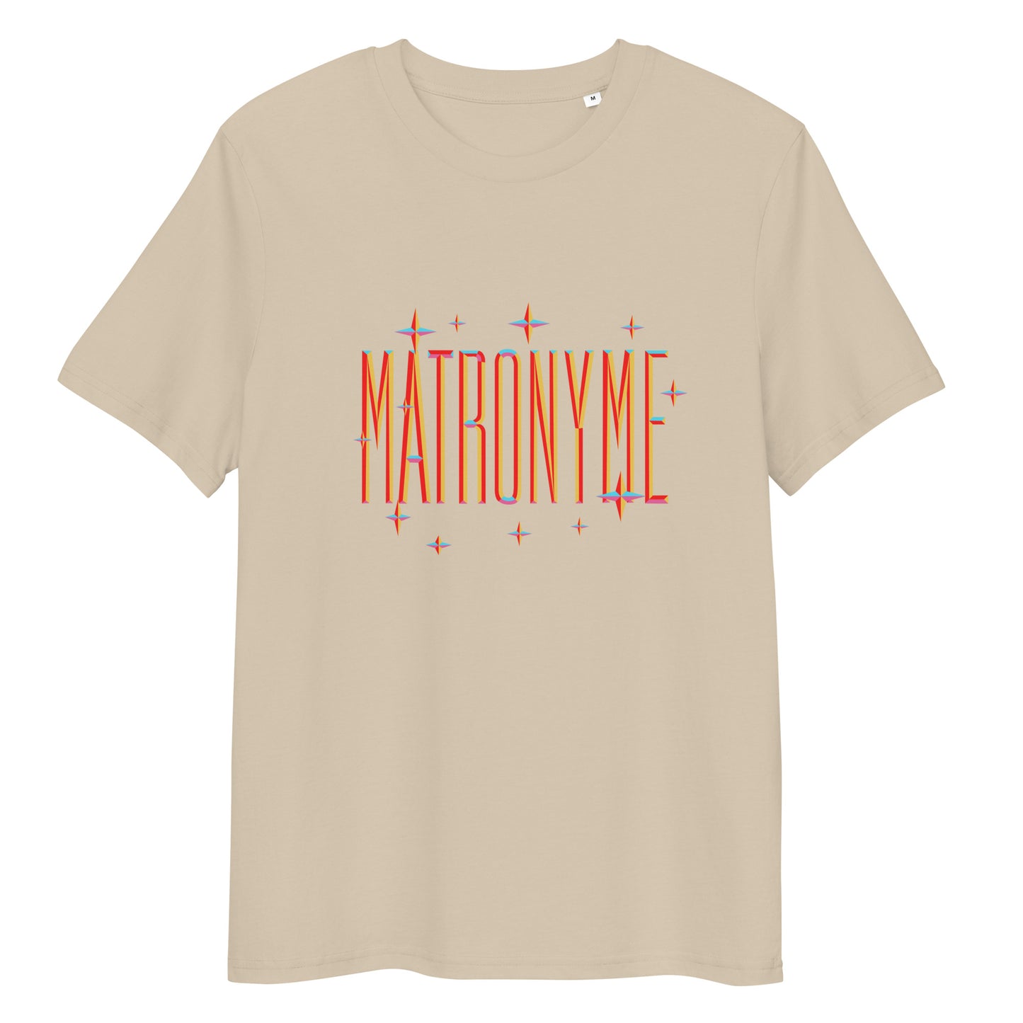 T-shirt "Matronyme" - Orange coloris présenté – vue de face | Inès m.