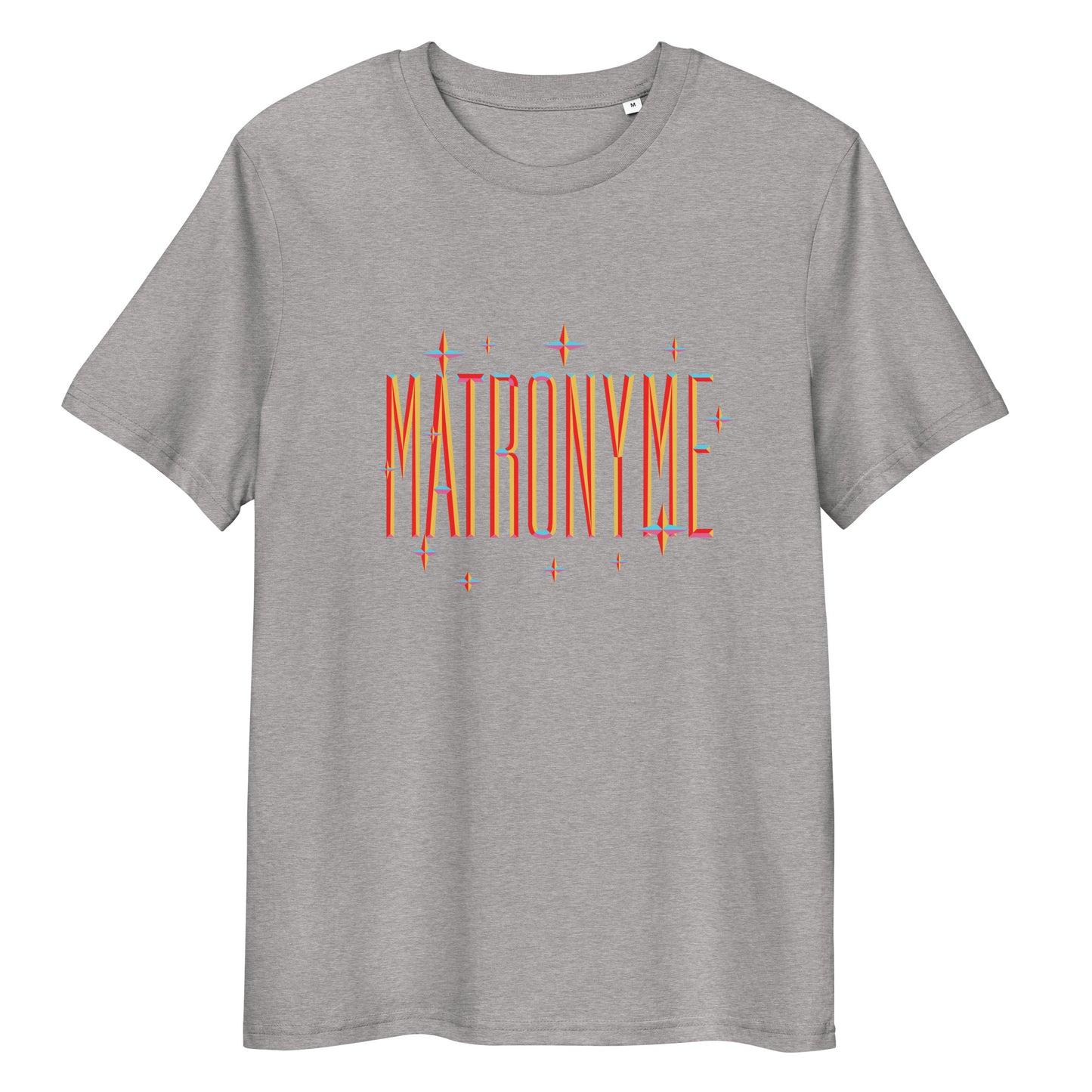 T-shirt "Matronyme" - Orange gris chiné – vue de face | Inès m.