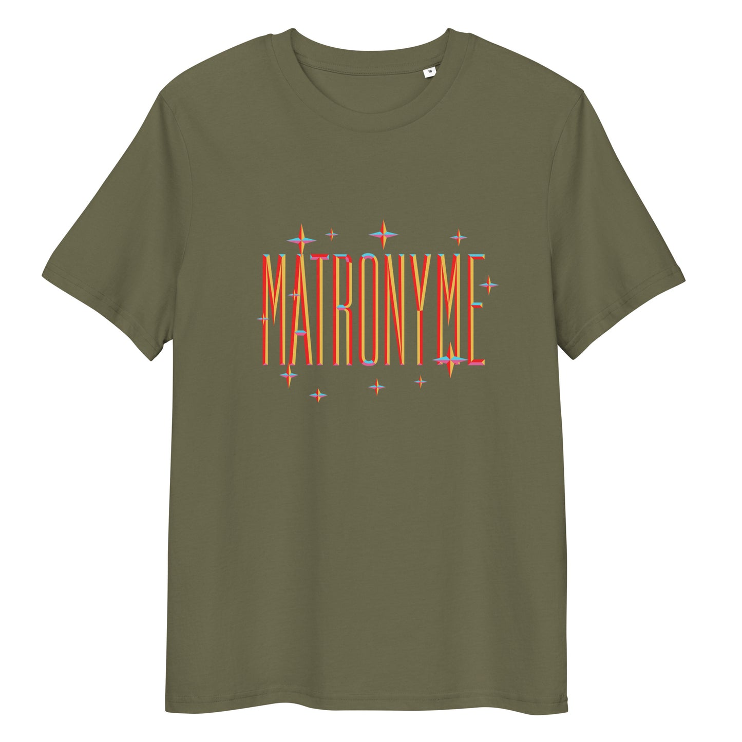 T-shirt "Matronyme" - Orange coloris présenté – vue de face | Inès m.