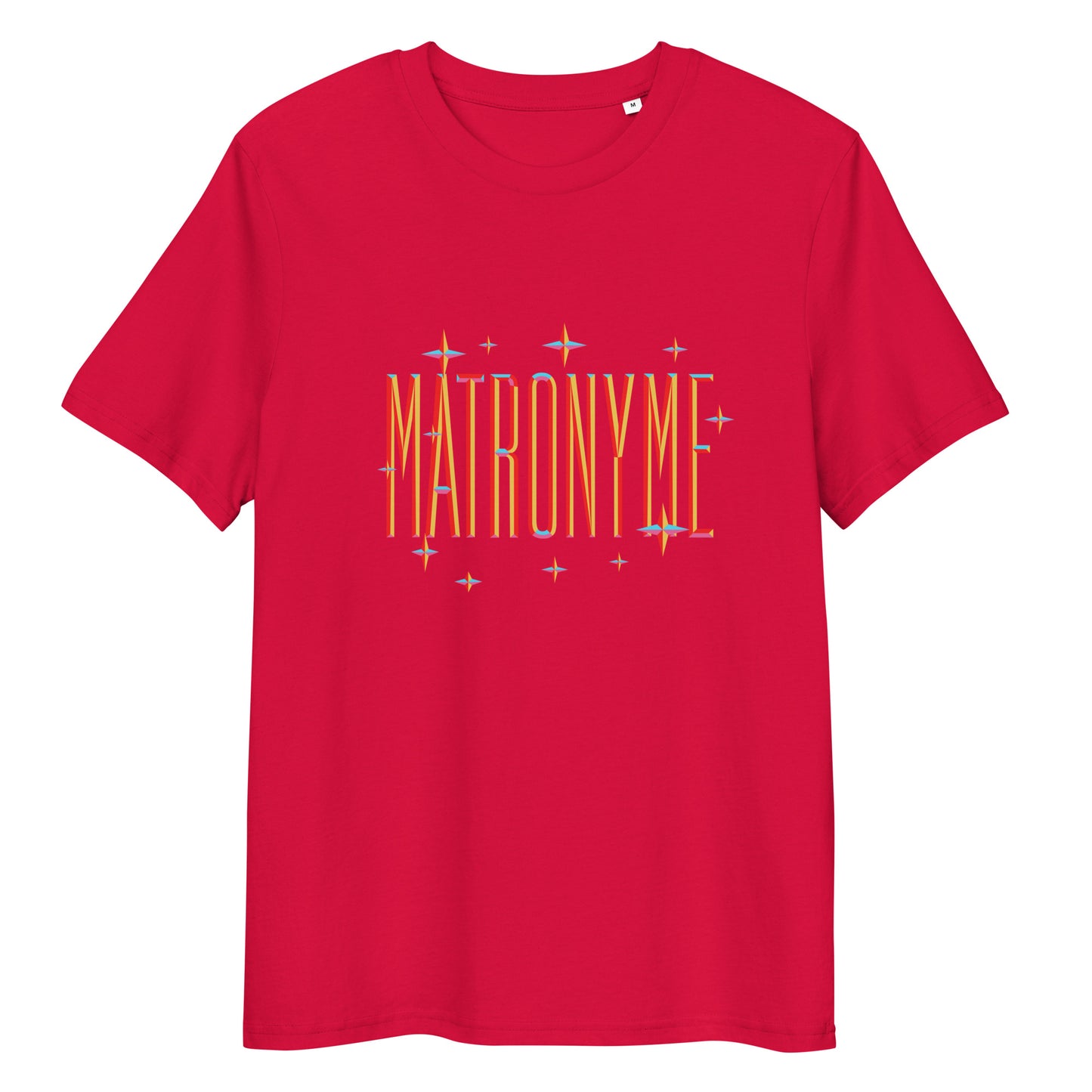 T-shirt "Matronyme" - Orange coloris présenté – vue de face | Inès m.
